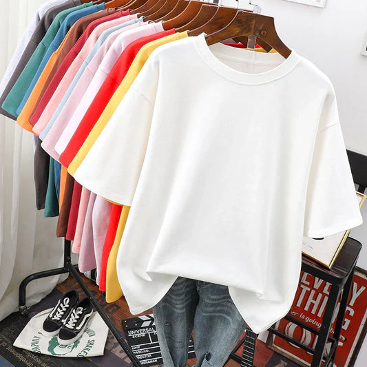 Rhoswen – Camiseta de algodón de gran tamaño