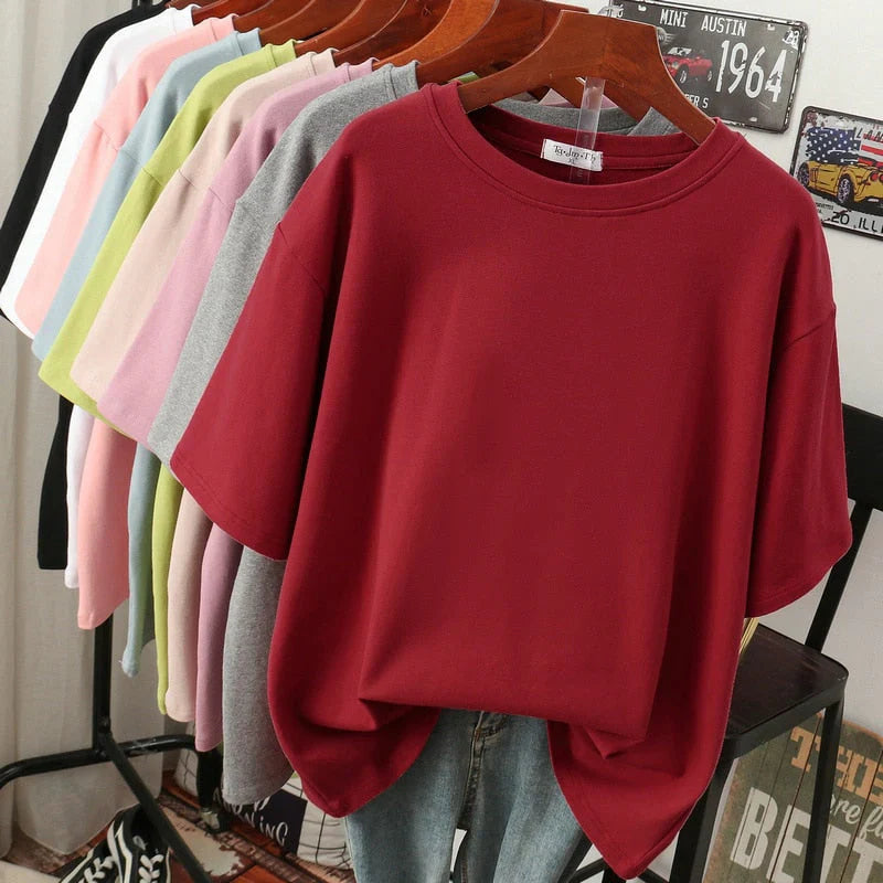 Pauline - Camiseta de algodón de gran tamaño para mujer