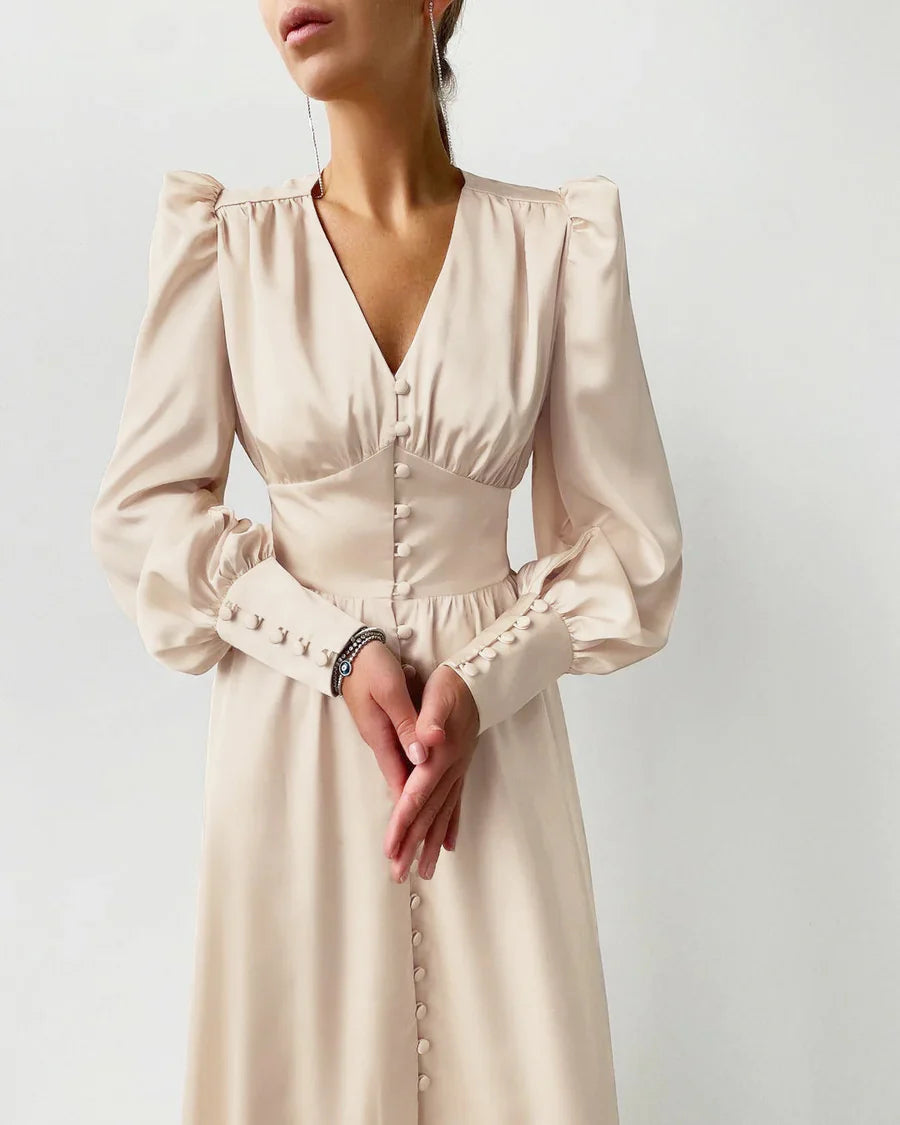 Bridget - Lantern Vestido Elegante Manga Burbuja