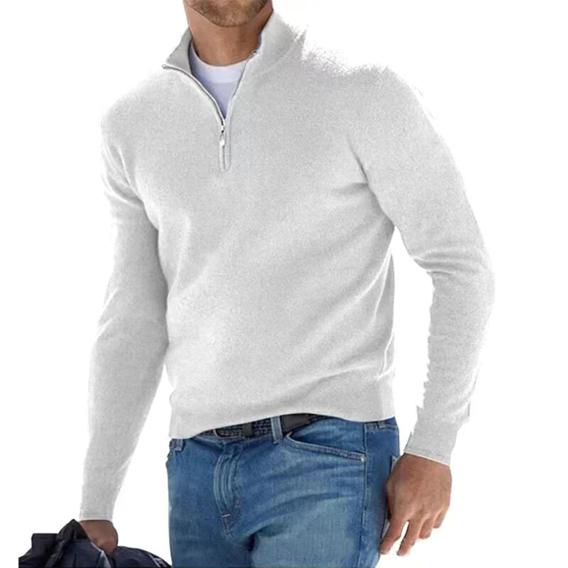 Ralf polo - Suéter elegante con cremallera para hombre