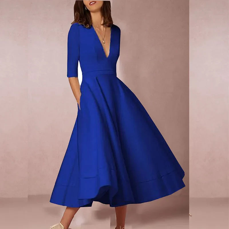 Azmira – Elegante vestido midi de corte A