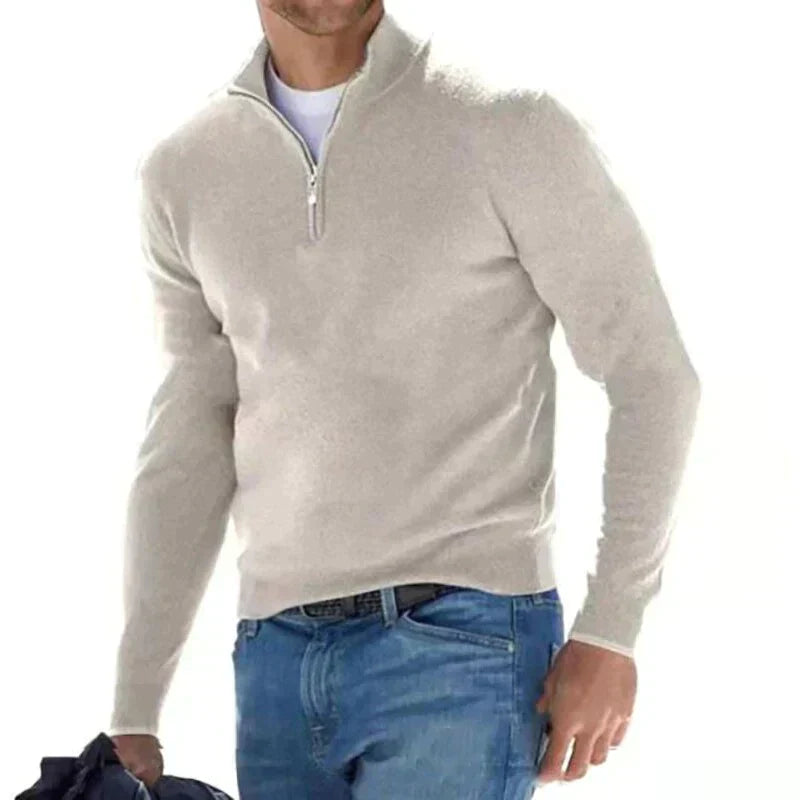Ralf polo - Suéter elegante con cremallera para hombre