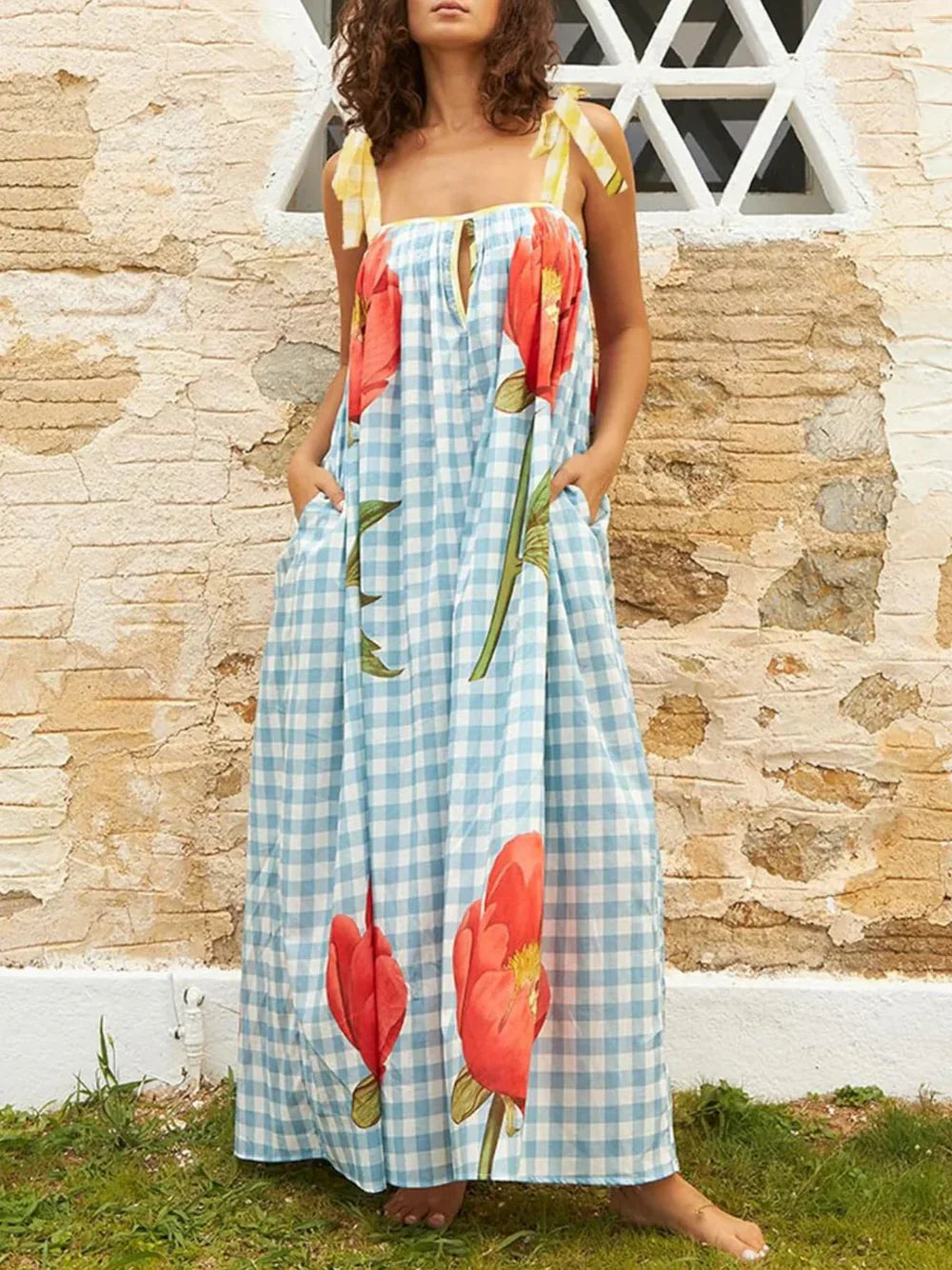 Florence - Maxivestido estampado sin mangas para mujer