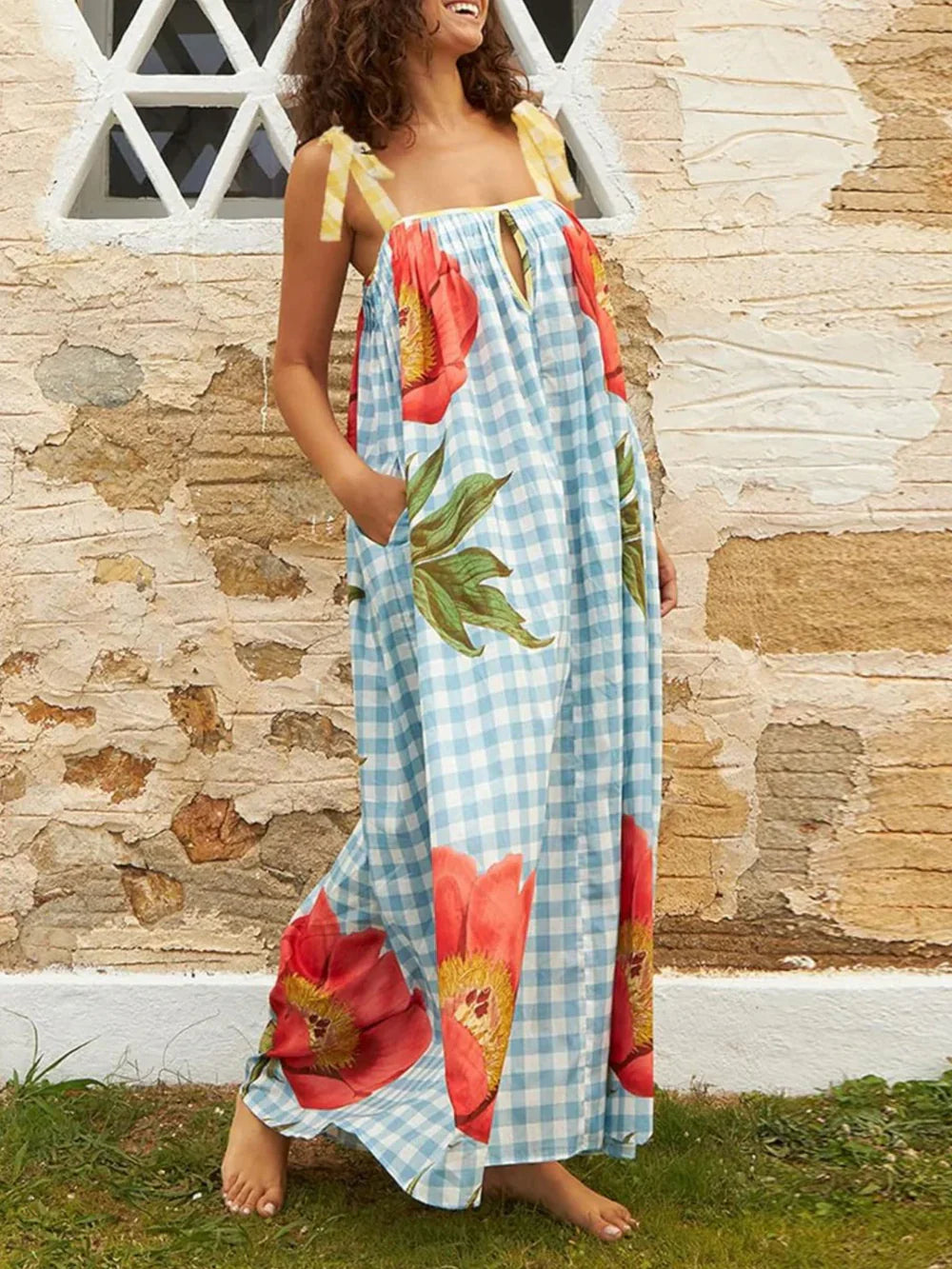 Florence - Maxivestido estampado sin mangas para mujer