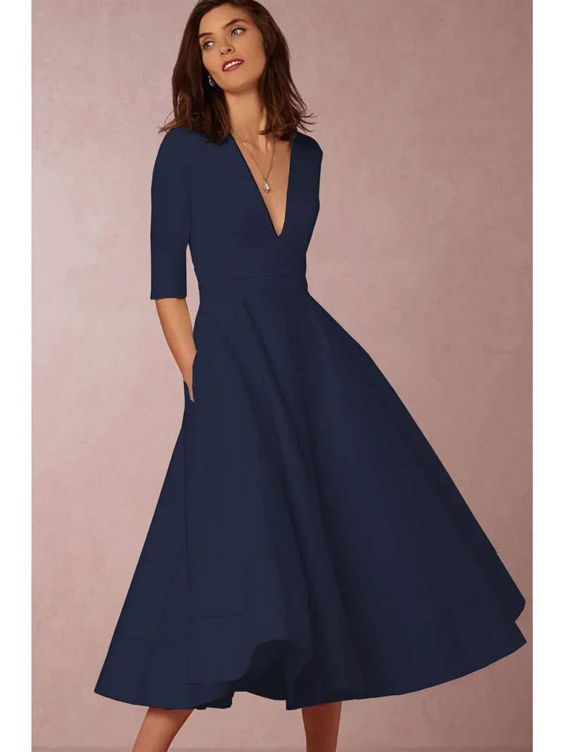 Azmira – Elegante vestido midi de corte A