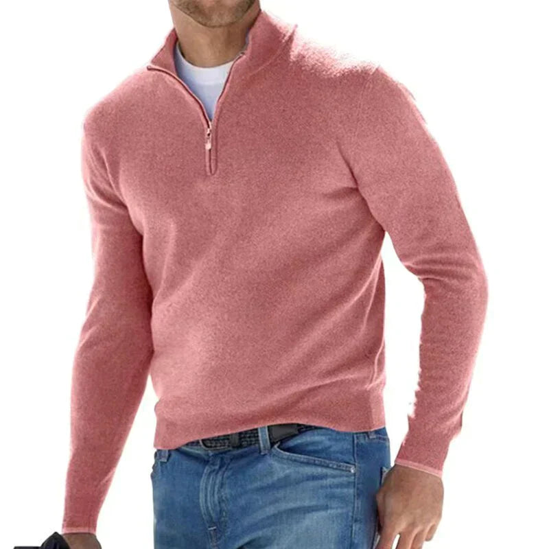 Ralf polo - Suéter elegante con cremallera para hombre