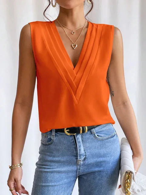 Alma - Elegante top sin mangas con escote en V