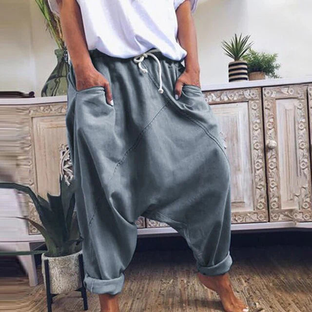 Lyricelle – Pantalones harén de algodón con estilo