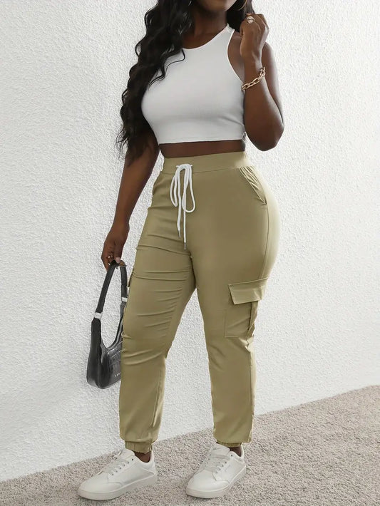 Emilia - Pantalones cargo de mujer con cordón