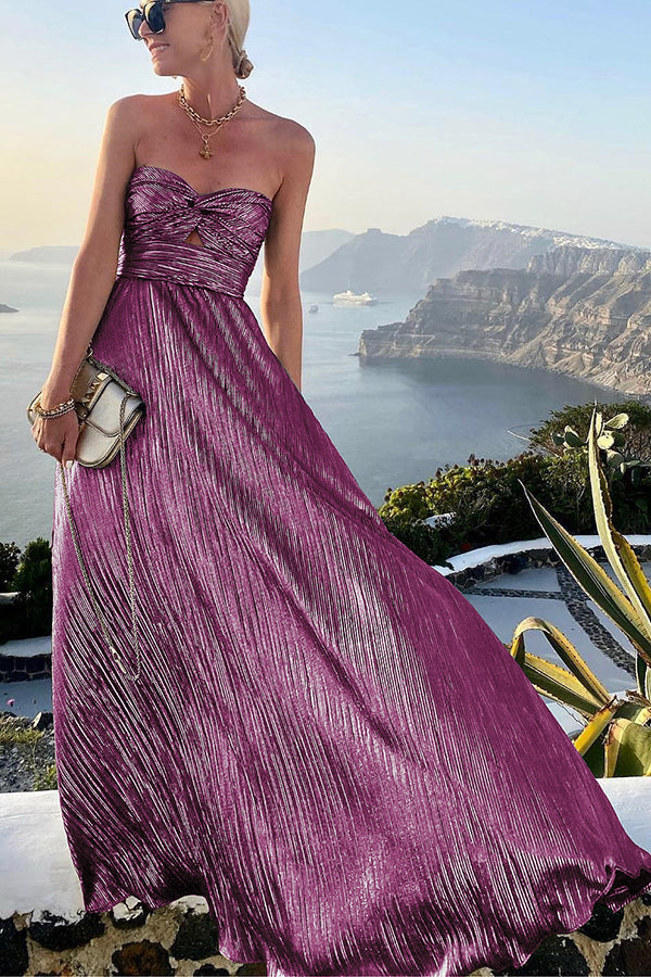 Chloé | Elegante vestido brillante con hombros descubiertos