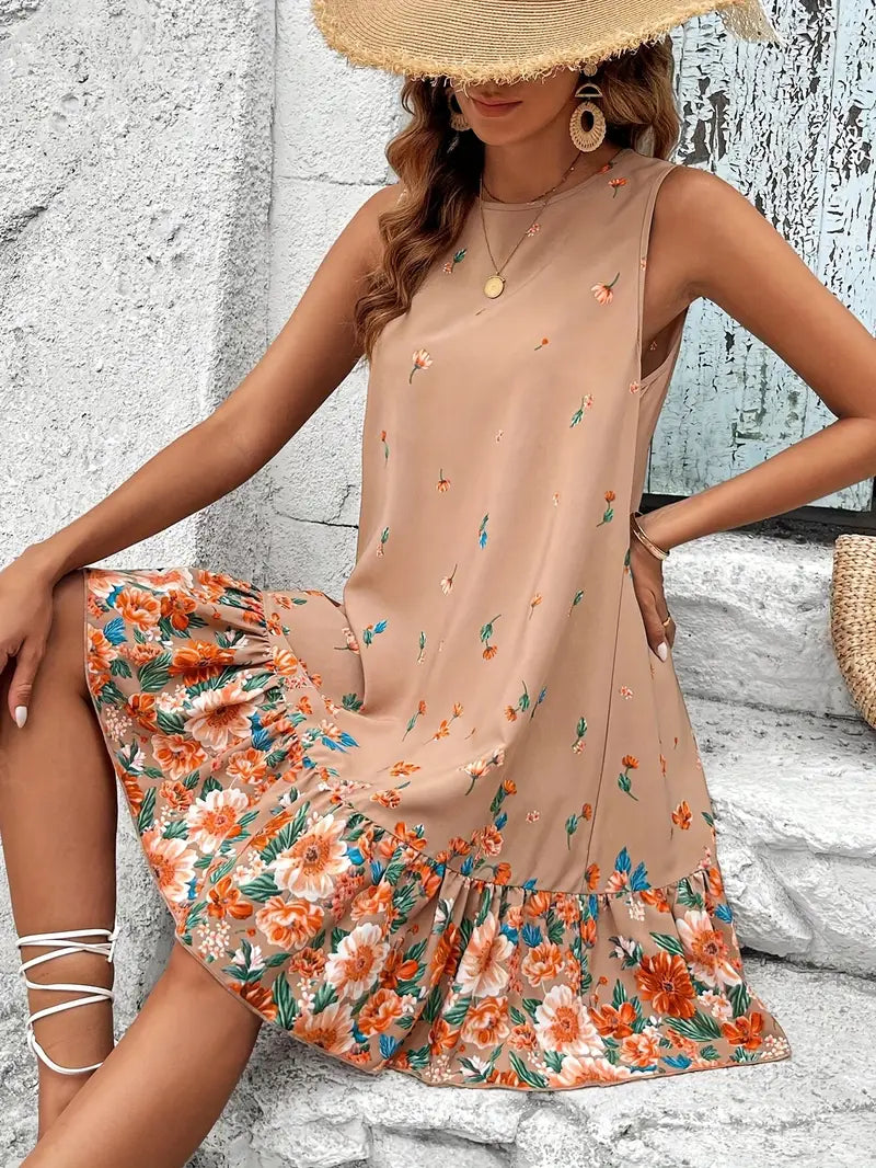 Belinda - Vestido sin mangas con estampado floral para mujer