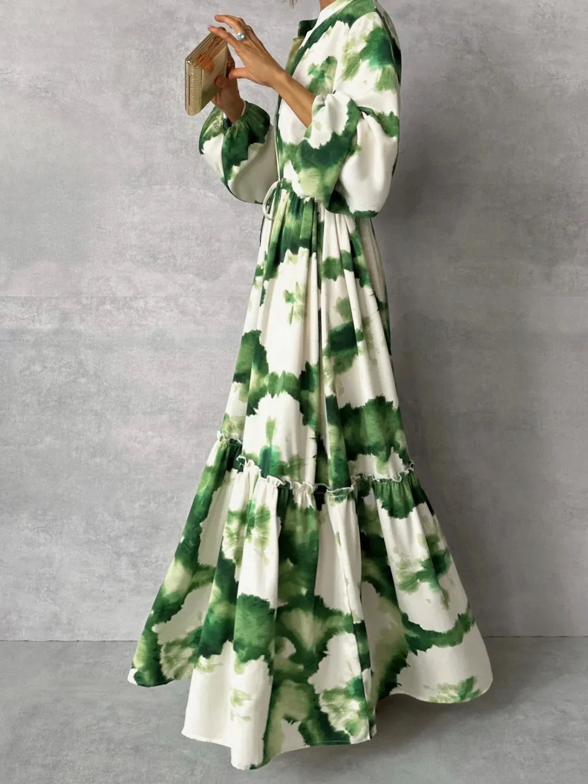 Cerena – Elegante vestido maxi con mangas largas