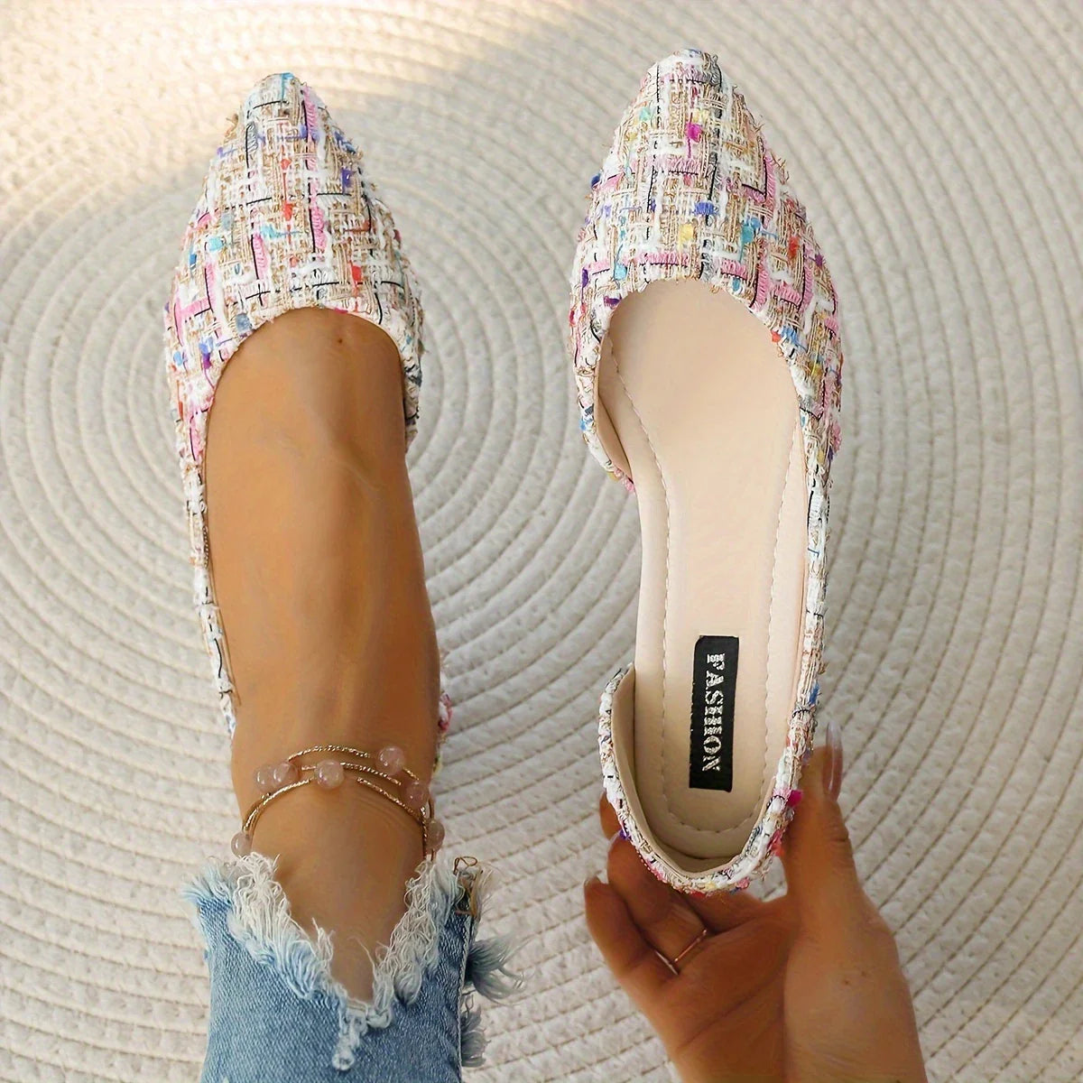 Marceline - Zapatos sin cordones con punta puntiaguda para mujer