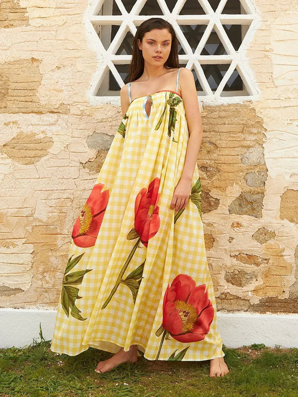 Florence - Maxivestido estampado sin mangas para mujer