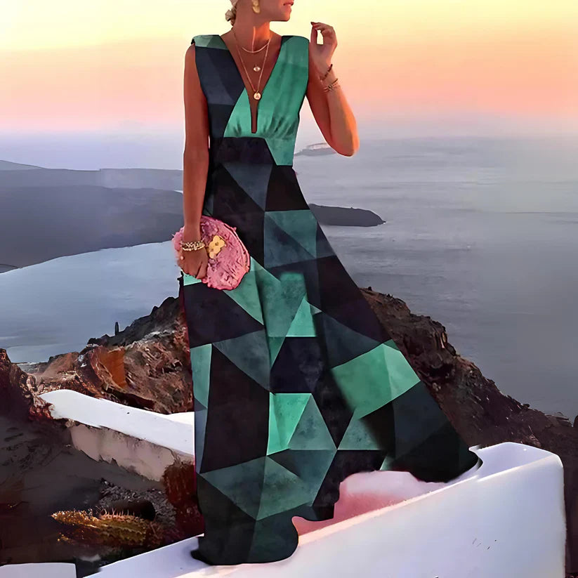 Adelia - Elegante vestido estampado sin mangas para mujer