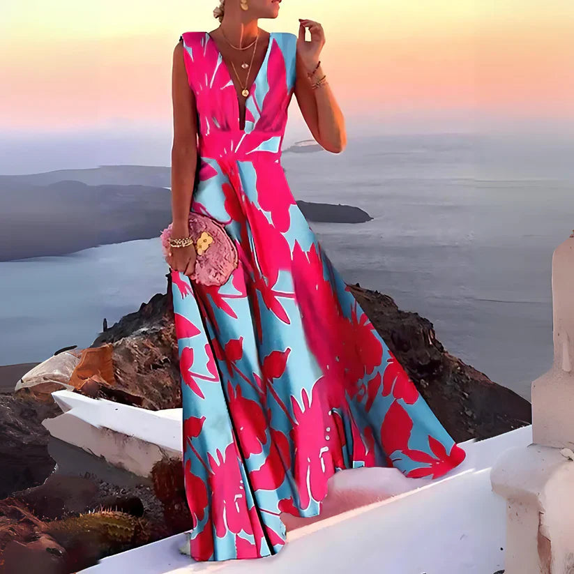 Adelia - Elegante vestido estampado sin mangas para mujer