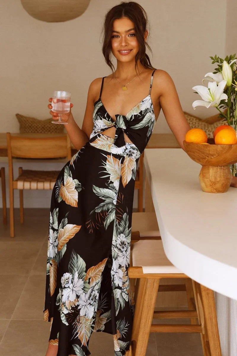Lillian - Vestido largo estampado sin mangas para mujer