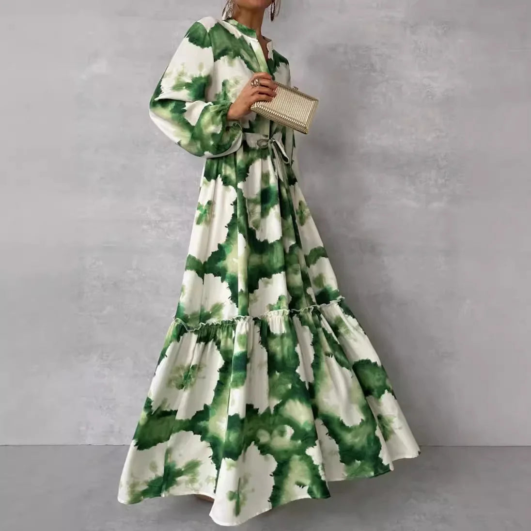 Cerena – Elegante vestido maxi con mangas largas