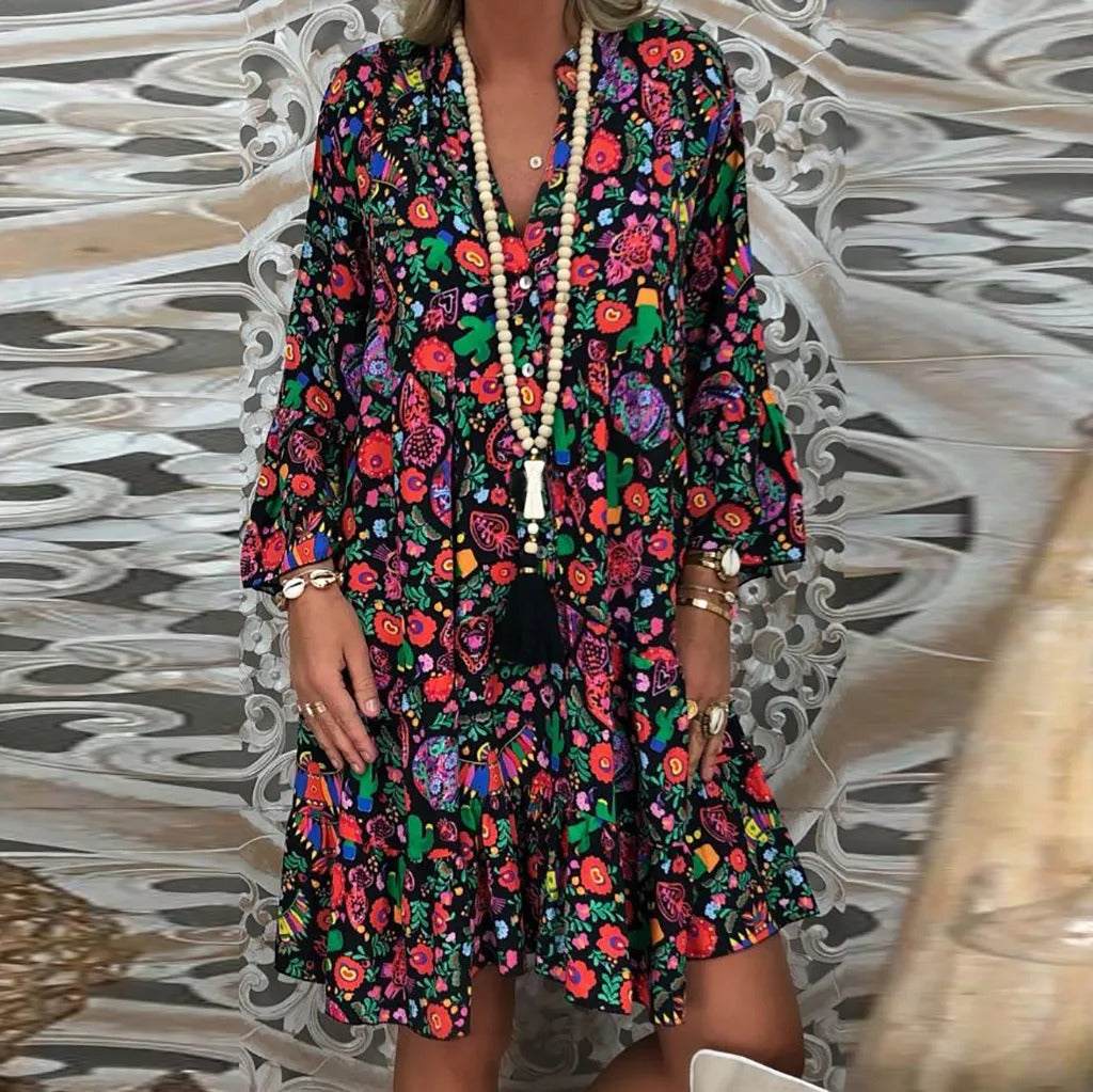 Aurora - Vestido estampado vintage