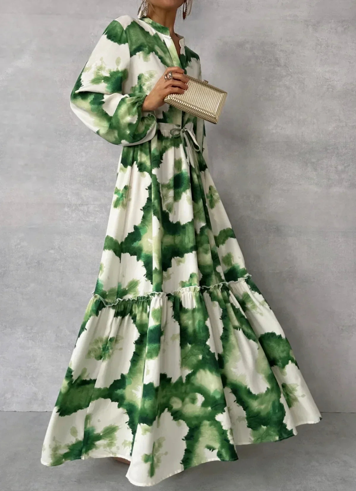 Cerena – Elegante vestido maxi con mangas largas